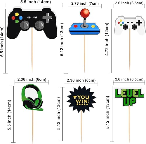 Miniatura 3 de 60 piezas de decoración de cupcakes de videojuegos, decoración de pasteles temáticos de juegos para niños, decoración de cumpleaños, suministros de