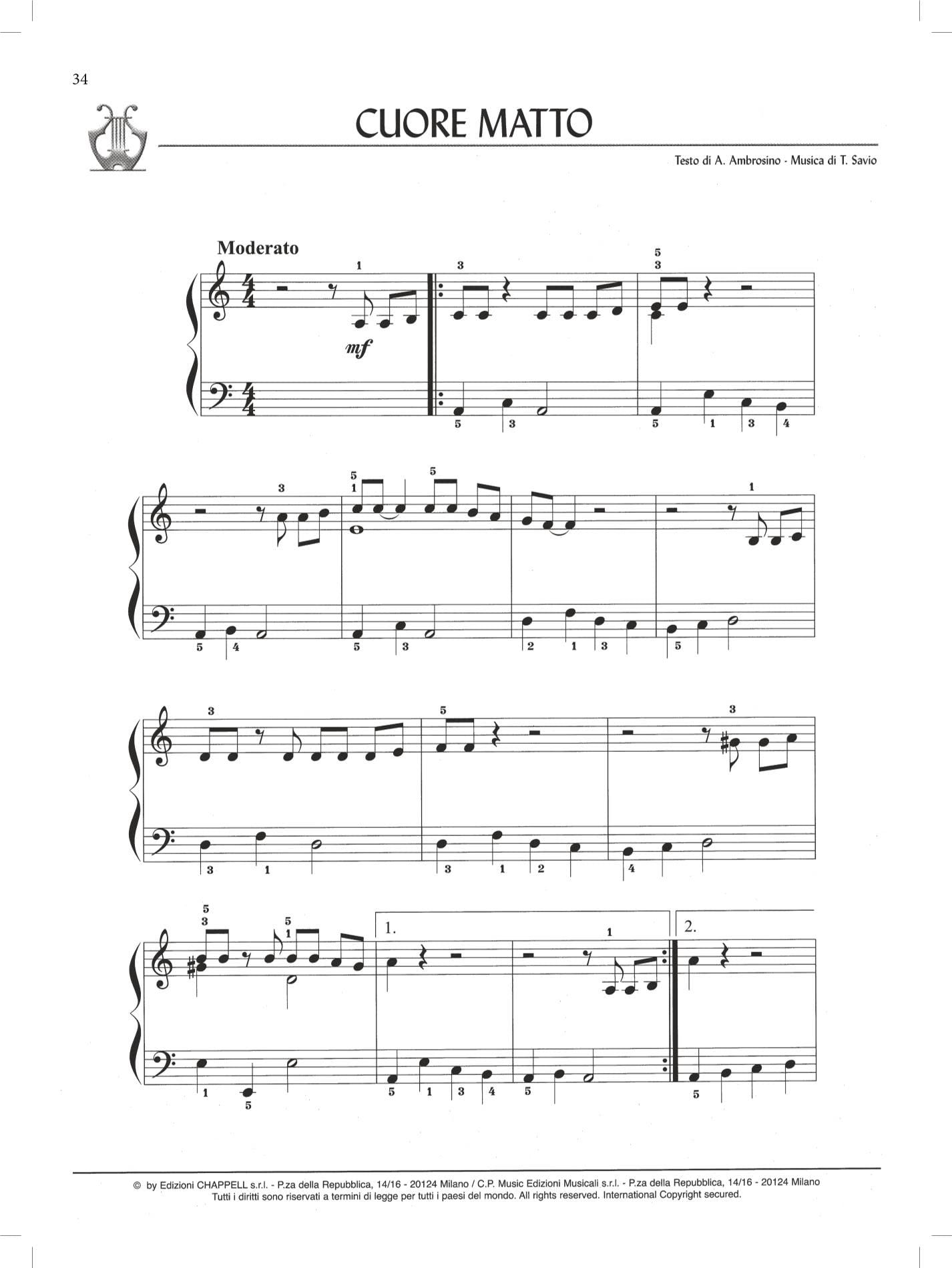 Canzoni al pianoforte (Vol. 1)