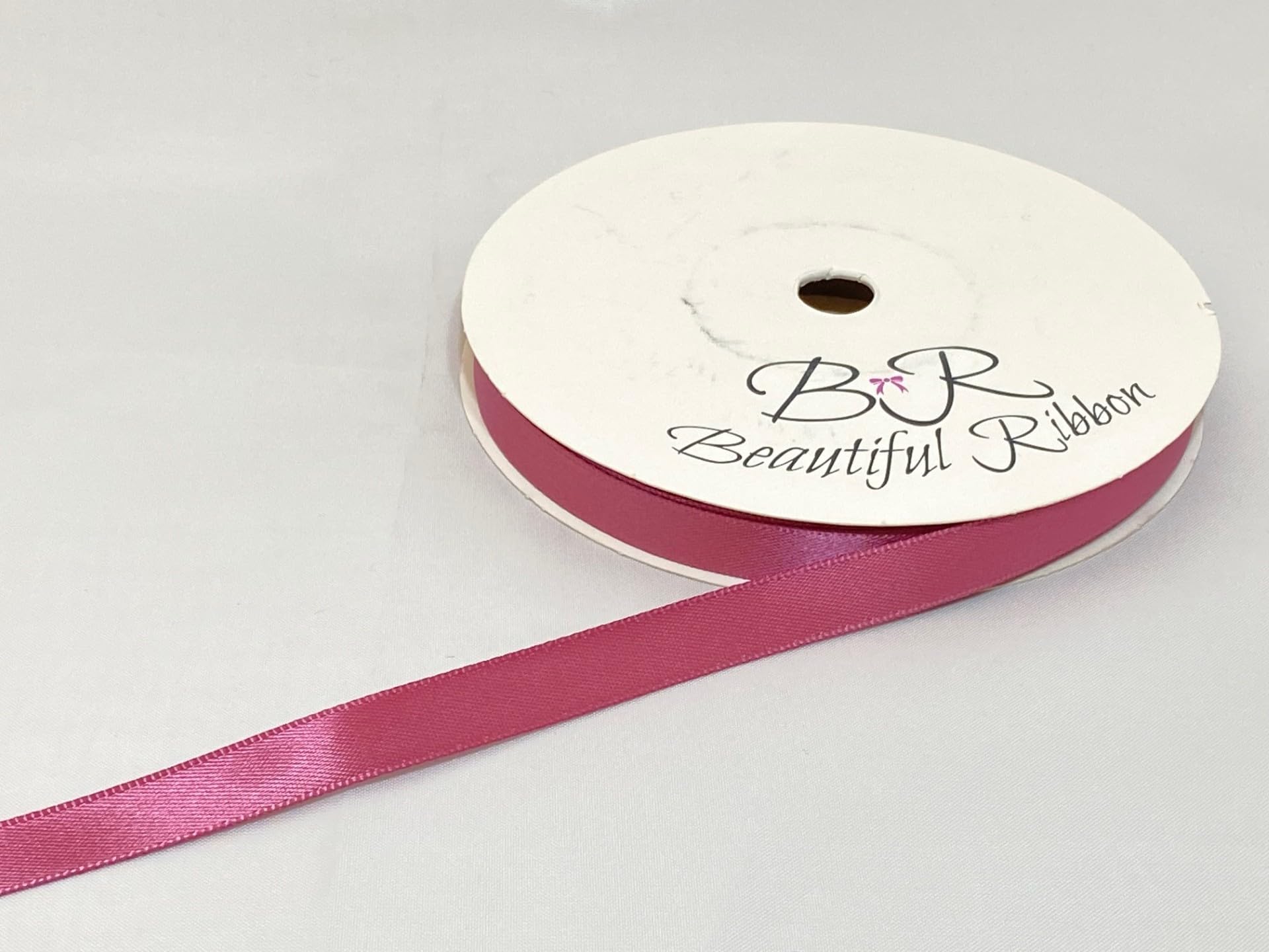 2 metres (Cut from Reel) x 10mm Satin Ribbon Victorian Mulberry Dark Pink Double Sided 10 mm 3/8" 1cm