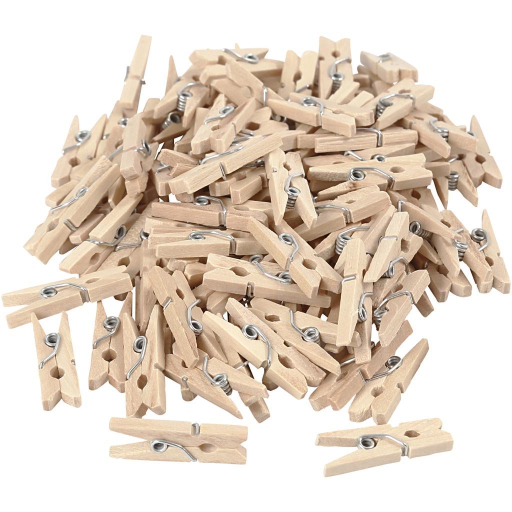 EFCO Untreated Mini Clothes Pegs, Wood, Natural, for Craft, 30 x 7.5 x 4 mm, 25-Piece