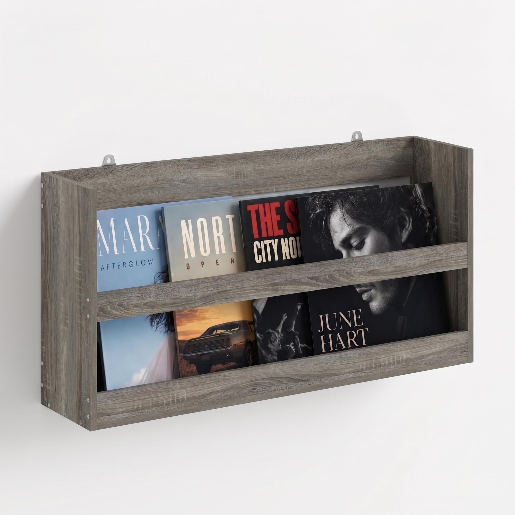Furinno Hermite Rectangular Floating Shelves for Wall, Grey Oak
