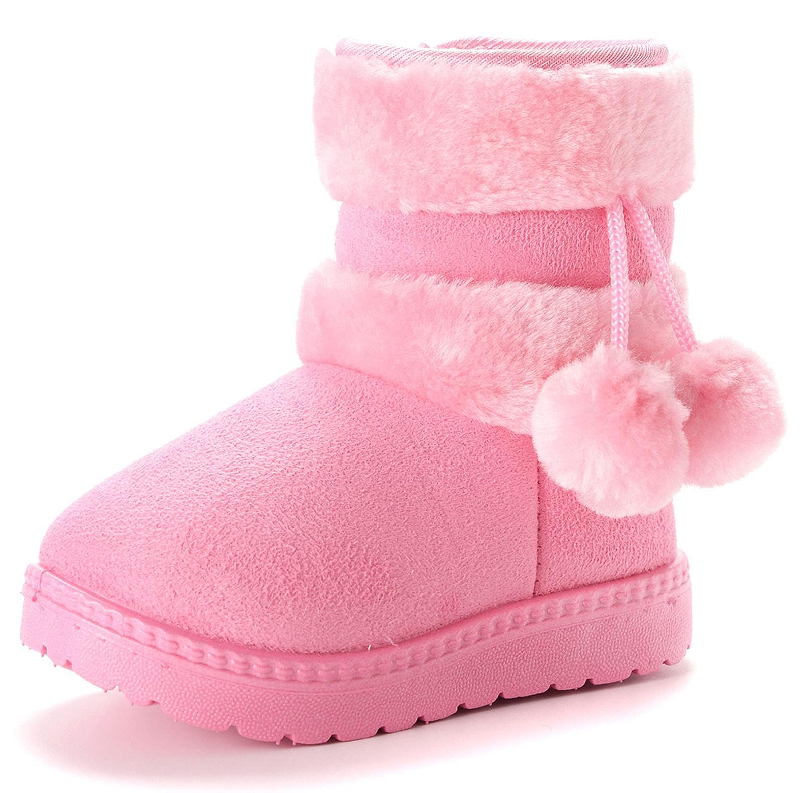 Yeeteepot Bambine e Ragazze Carino Stivali da Neve Calda Foderati Stivaletti Inverno Morbide Piatto Stivali Bambini Pelliccia Antiscivolo Boots