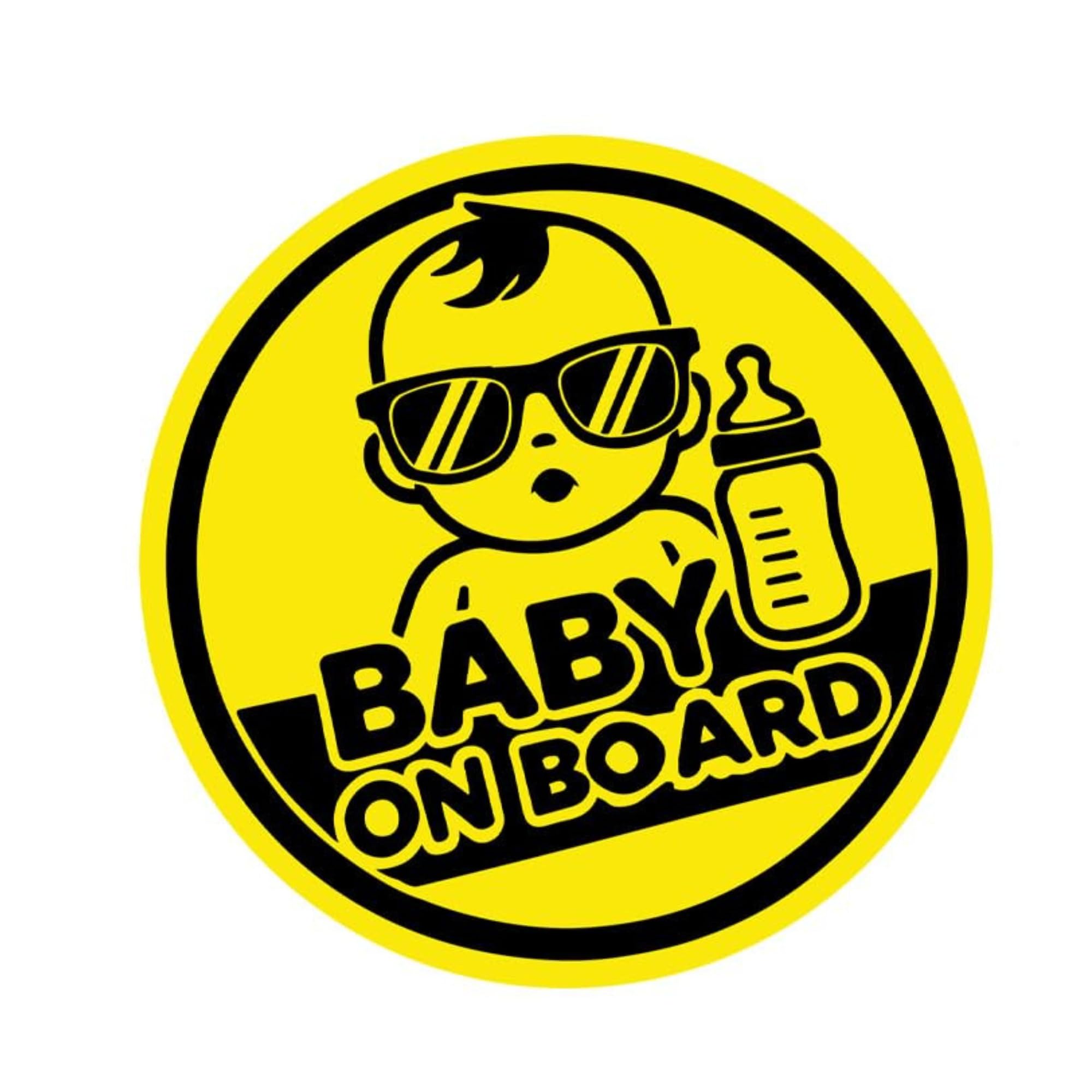 Baby On Board Sign | Baby Safety Notice for Vehicle Glass | Kids Warning Decal | Self Adhesive PVC Window Label | 13.5 cm-image-4