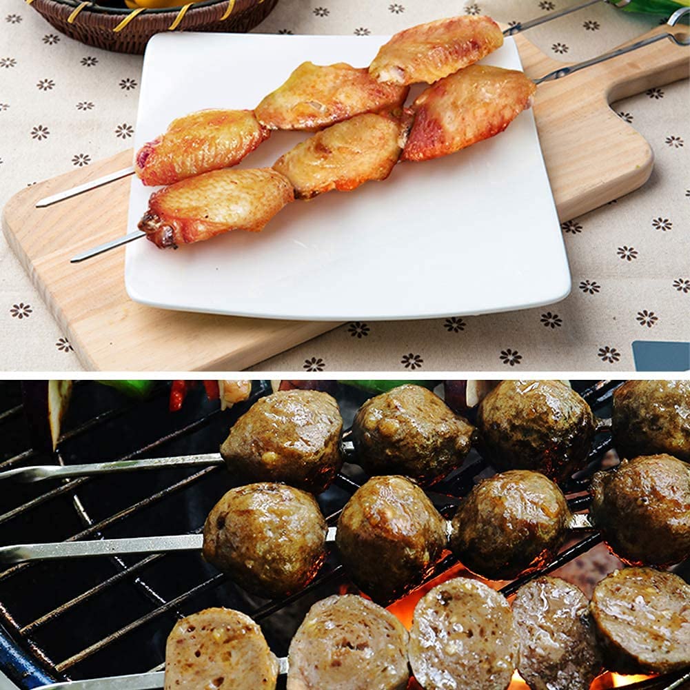 Spiedini Kebob Metallo Spiedini In Acciaio Inossidabile Per Barbecue - 25 Pezzi, 28cm, Riutilizzabili, Per Carne, Verdure, Gamberi Spiedini Acciaio Inossidabile 25 Pezzi
