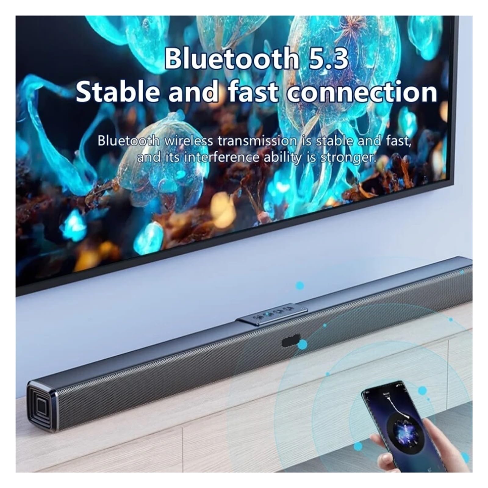 40W Telewizor Audio Echo Ścienny Kinowy Pasek Głośniki Bluetooth Subwoofer Stereo Surround Sound Bar DośWiadczenie Jak W Kinie