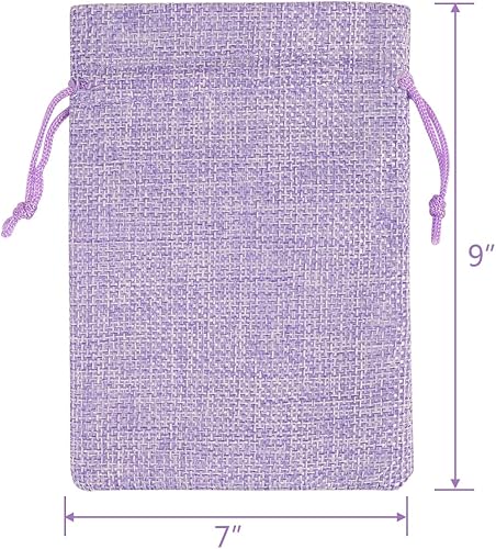 Miniatura 4 de Lucky Monet 25, 50, 100 bolsas arpillera de regalo con cordón de lino, bolsas para joyería, bolsas arpillera de yute para boda, fiesta de