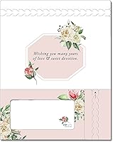 Vista 6 de Tarjeta de boda, con dos aperturas de tira para desgarrar, con ventana de plástico transparente que deja ver dinero, cheques o tarjetas de regalo