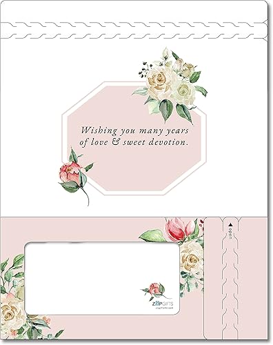 Miniatura 6 de Tarjeta de boda, con dos aperturas de tira para desgarrar, con ventana de plástico transparente que deja ver dinero, cheques o tarjetas de regalo,