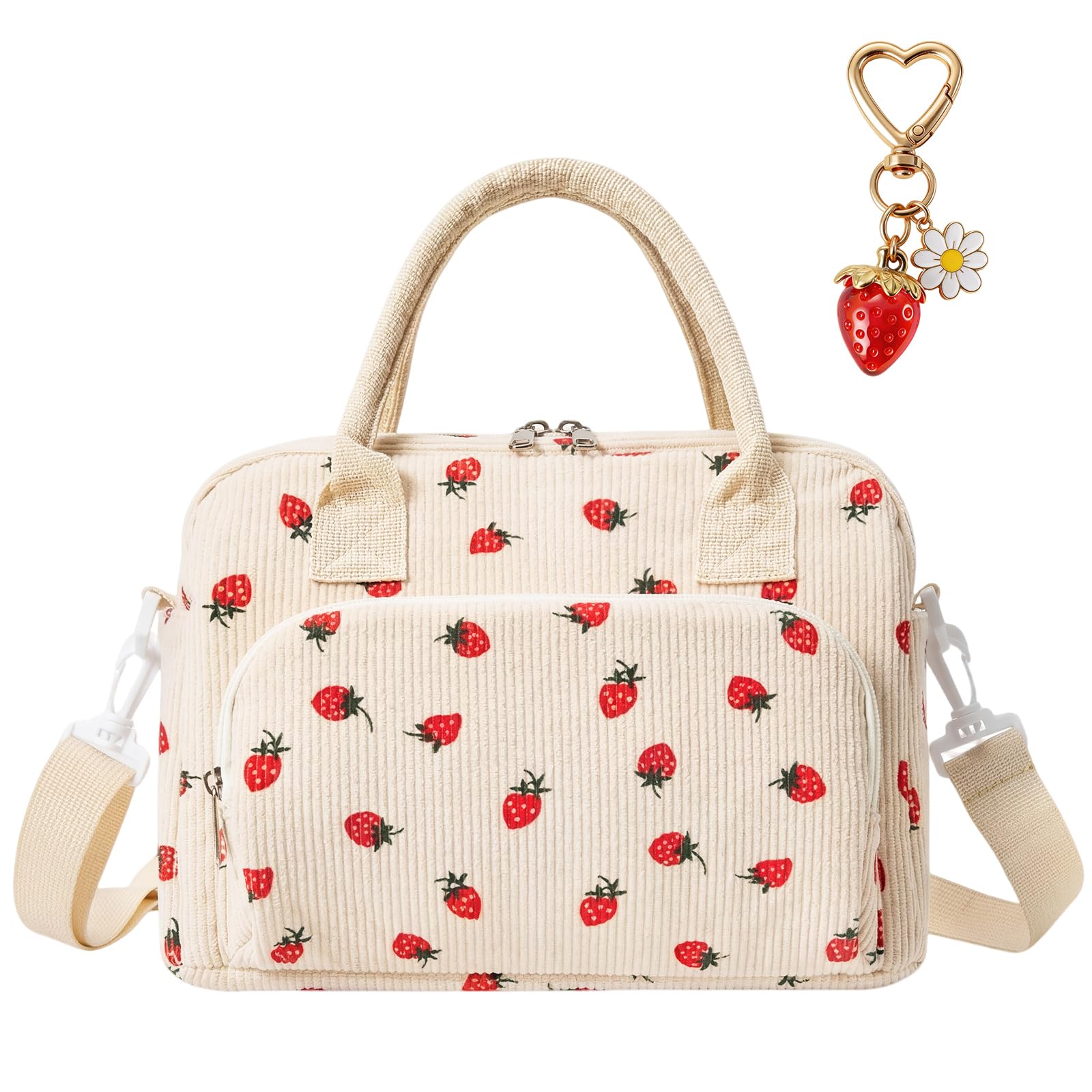 YINKIGI Insulated Lunch Bags for Women, 12 L Packed Lunch Bag with Keychain