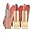 Oulac Metallic Orange Lipstick Set 3PCS, Comfortable Creamy Texture, Smooth No Grainy Feeling, Vegan & Gluten Free, Full-Coverage Lip Makeup, 3 X 4.3 g, 605+02+05