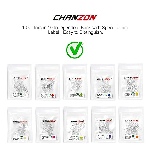 Miniatura 29 de CHANZON 100 unids 0.118 in blanco LED diodo luces (transparente redondo transparente DC 3V 20mA) iluminación brillante lámparas electrónica B)