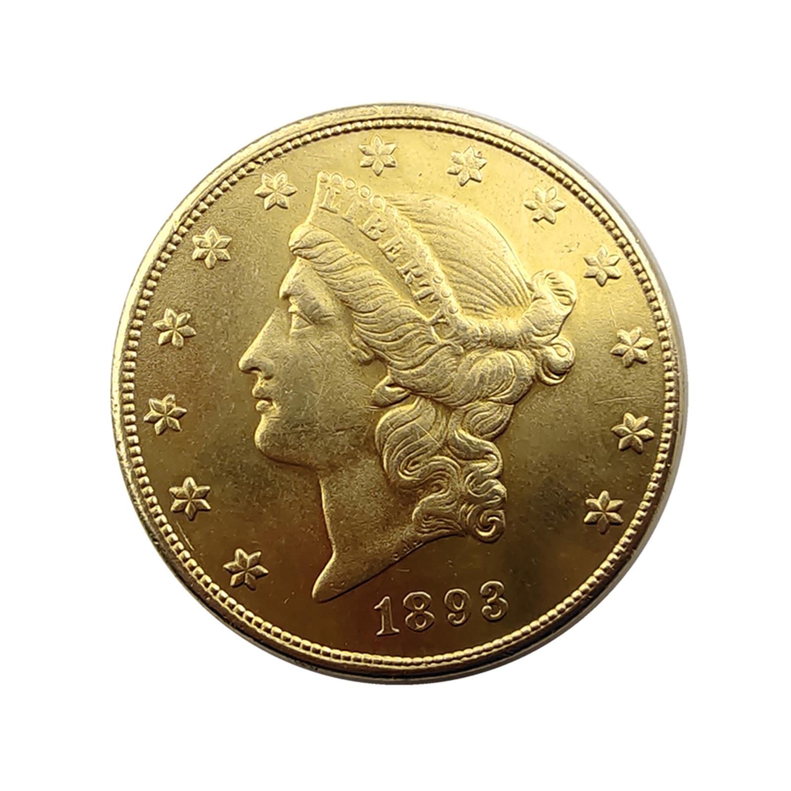 Embossed Coin Decoration, Gold Coin Commemorative Coin Collection Dollar 1893 US Commemorative Coin Foreign Trade Eagle Foreign Gold Coin Replica Collection