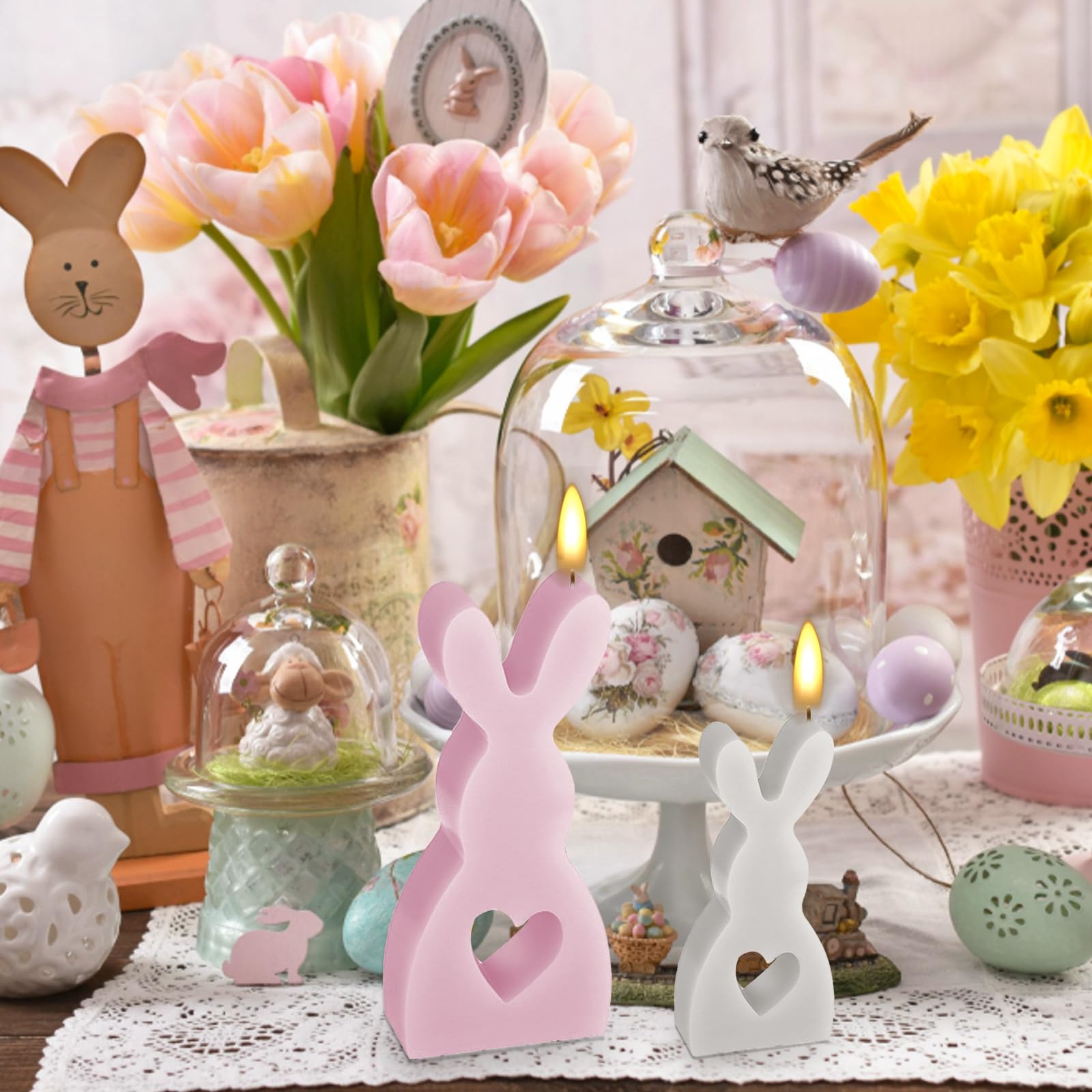 Stampi Per Candele In Silicone 2 Stampi Coniglio Di Pasqua