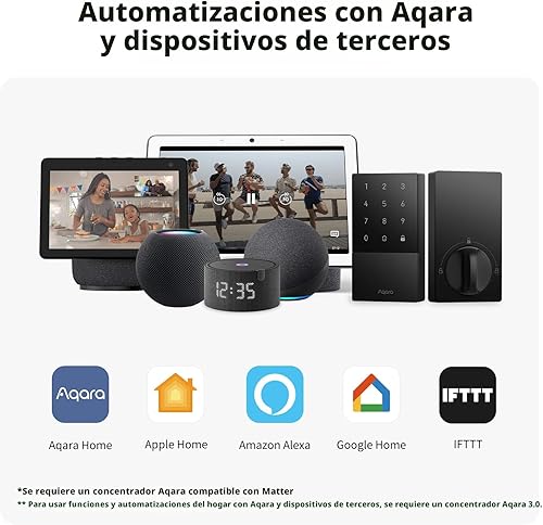 Miniatura 3 de Aqara Cerradura inteligente U50, cerradura de puerta de entrada sin llave con llave Apple Home, bloqueo de cerrojo Bluetooth, control remoto de