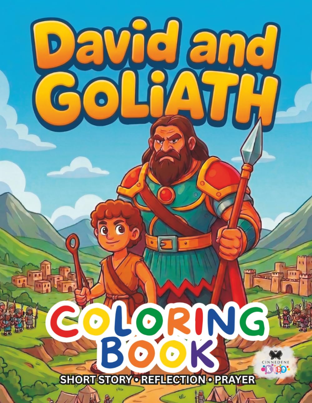 David and Goliath: A Short Illustrated Bible Story and Coloring Book for Children | 8.5 x 11 inches, 45 Pages | Single-sided coloring pages | Perfect for crayons and colored pencils