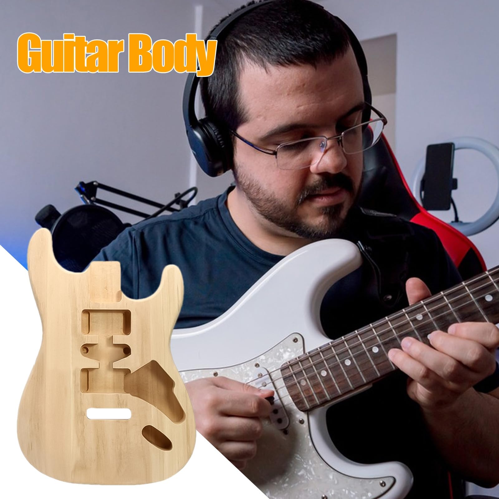 Corpo Per Chitarra A Barile Accessorio per Costruzione Strumenti | Parte Grezza Non Finita Per Laboratorio Studio Aula Principianti Professionisti Musicisti Hobbisti