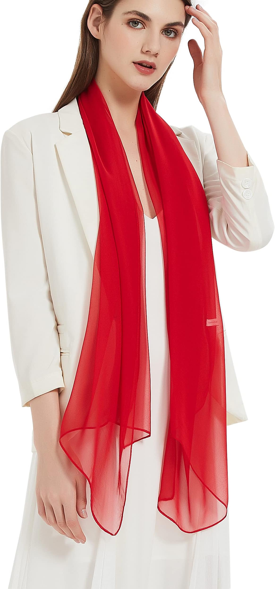 Long Chiffon Sheer Scarf For womens