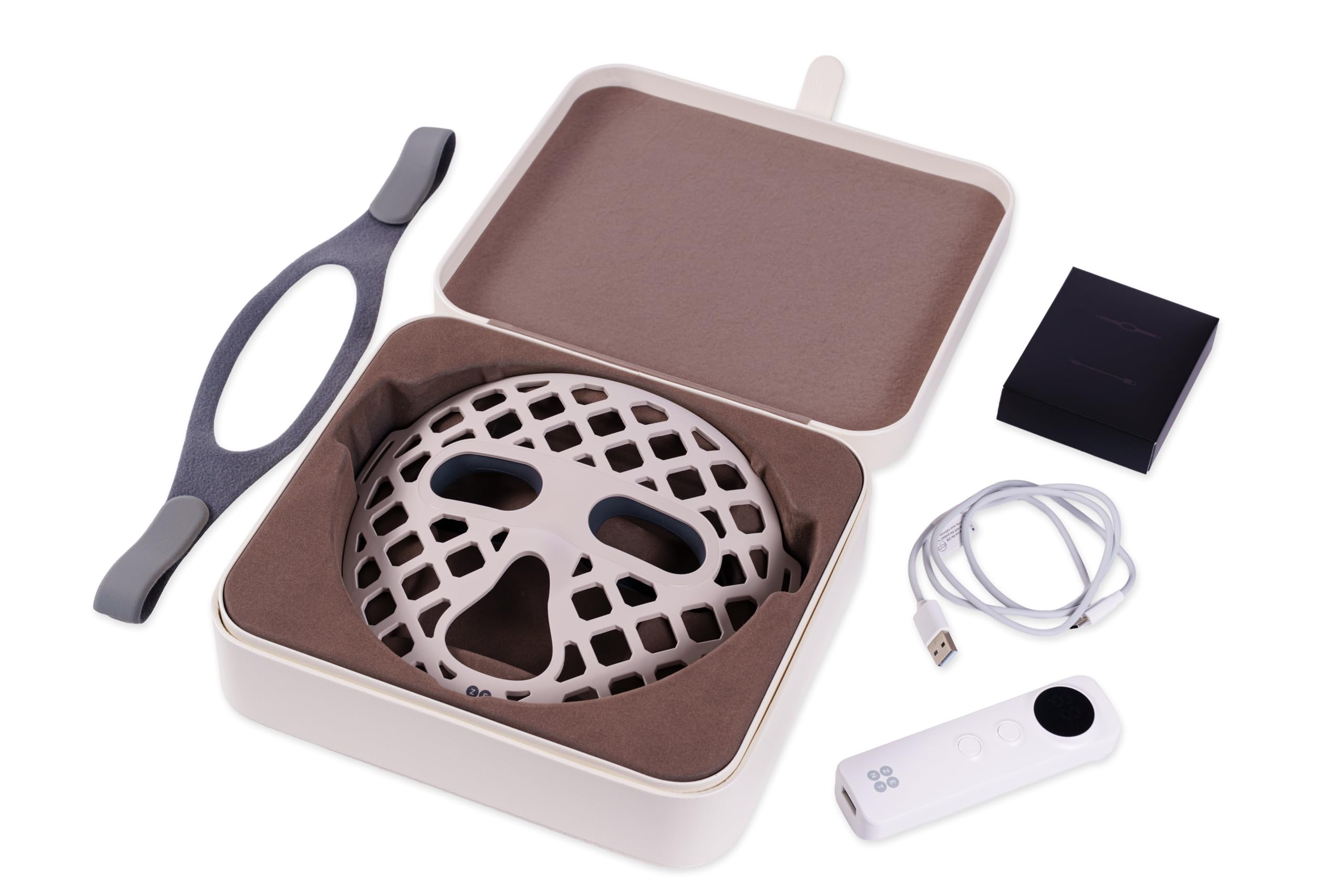 ZENT DermaLight Maska LED do Pielęgnacji twarzy 4w1, 4 Barwy światła, Oddychający silikon, USB-C, Wodoodporna