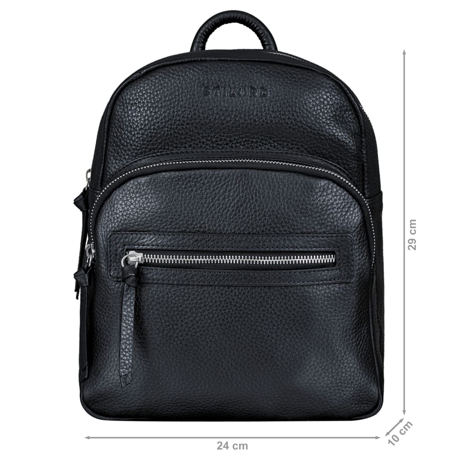 STILORD Damen-Rucksack aus Leder schwarz - Vintage Frauen-Rucksack - Kleine Tasche aus Echtleder - Handtasche Alba