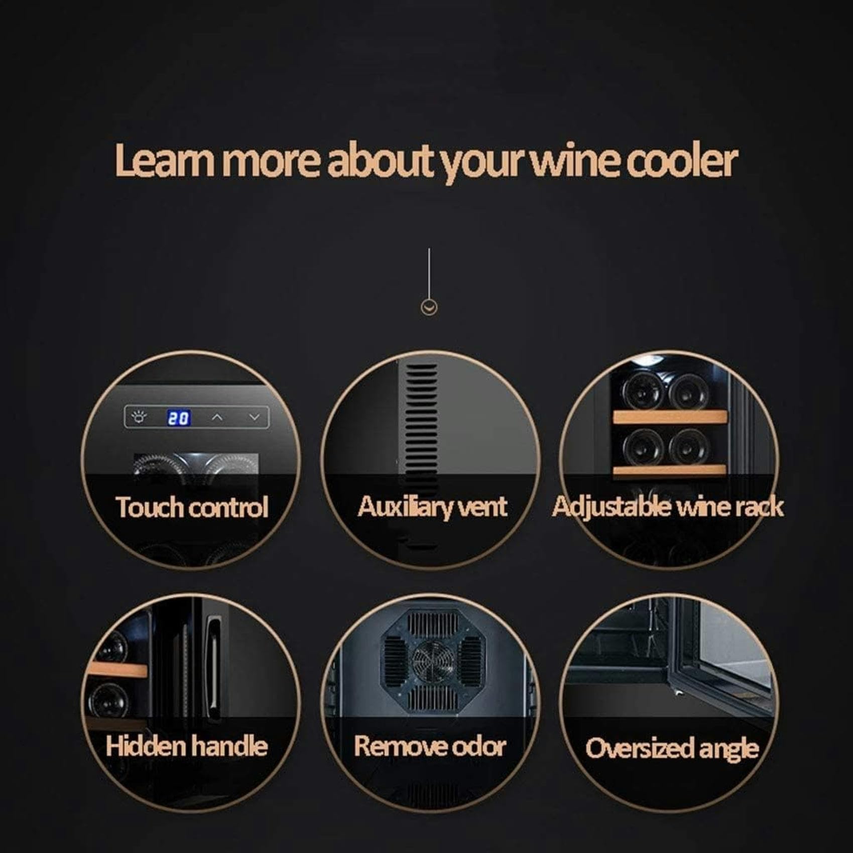 Gabinete Independiente para 18 Botellas Refrigeradores de Vino Integrados y autónomos