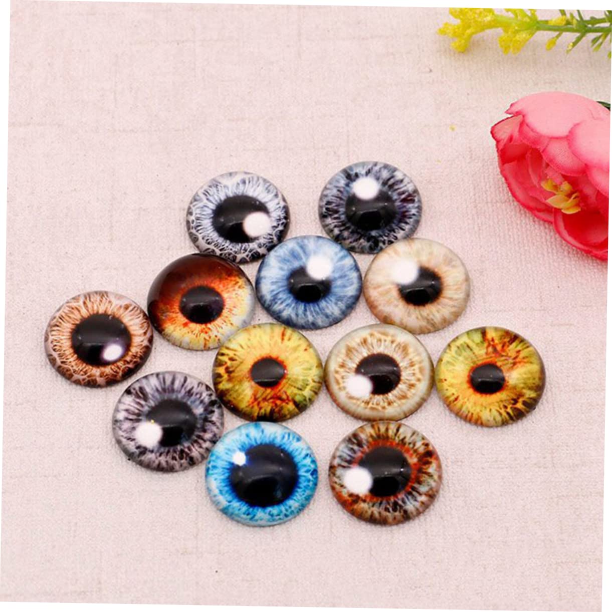 jojofuny 100 Piezas Dyy Pegatina Ojos Dyy Accesorios De Juguetes DIY Manualidades Globos Oculares Ojos De Dragon Dyy Ojos De Animales Falsos Ojos Falsos Dyy Muñeca Ojos Vidrio