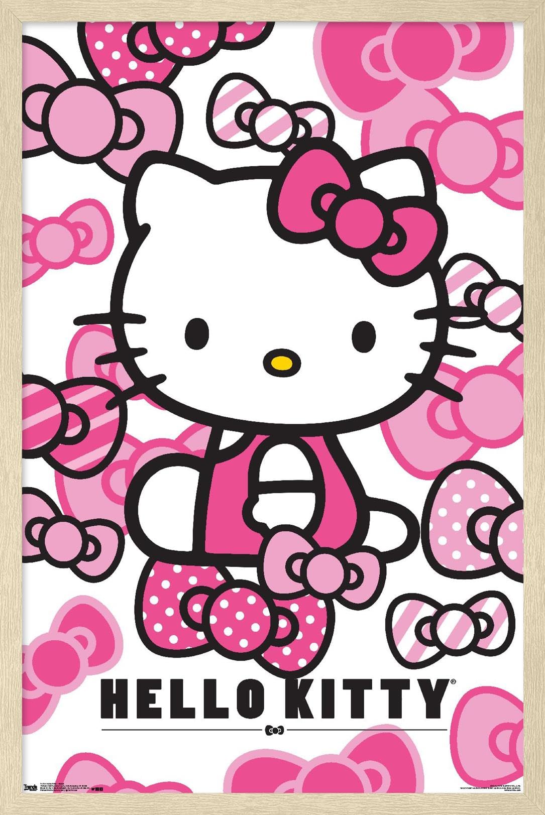 Hello Kitty: 16 Core - Bows Wall Poster, 22.4L" x 14.7W", Blonde Framed Version