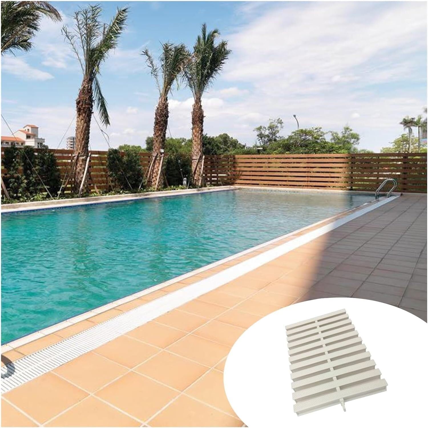 GLDYTVF 20pcs White Pool Drain Grate Filter - 7.9in Swimming Pool Grate, Gutter Guard, Overflow Grids for Garden, Driveway & Drainage Solutions, Durable & Easy to Install