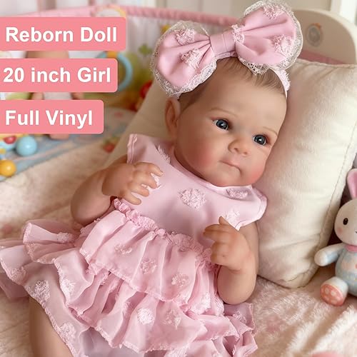 Miniatura 2 de OtardDolls Muñecas Reborn de 20 pulgadas, muñecas recién nacidas de cuerpo de vinilo suave, de aspecto real, realista, juego de muñecas para niños
