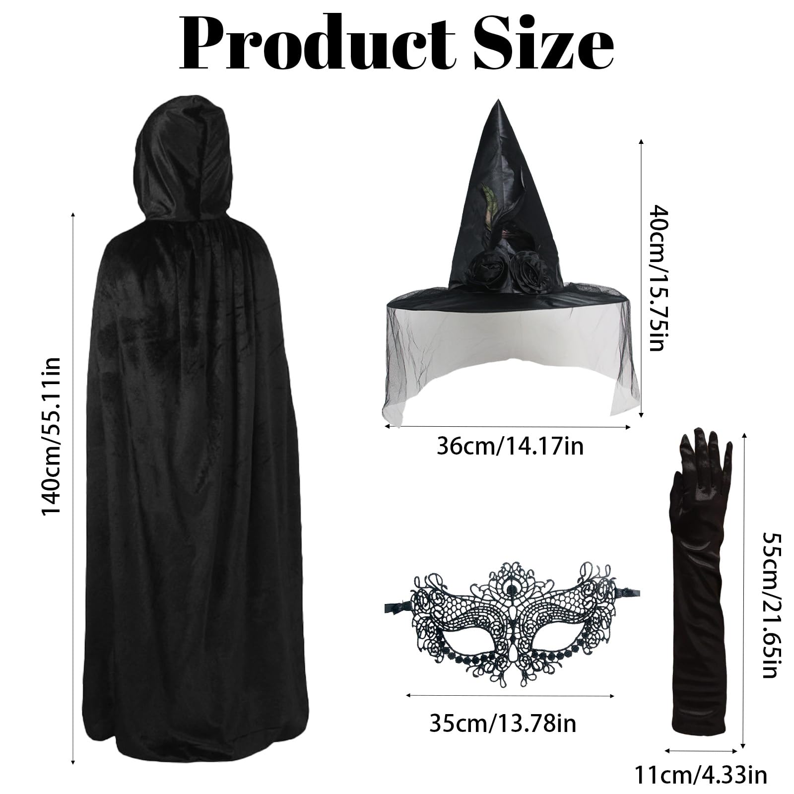 4 PCS Womens Witch Costume - Image 2