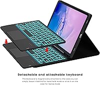 Vista 3 de Funda para Samsung Galaxy Tab S9 de 11 pulgadas/S9 FE 10.9 pulgadas / S10 FE 10.9 pulgadas con teclado - Funda de tableta táctil desmontable