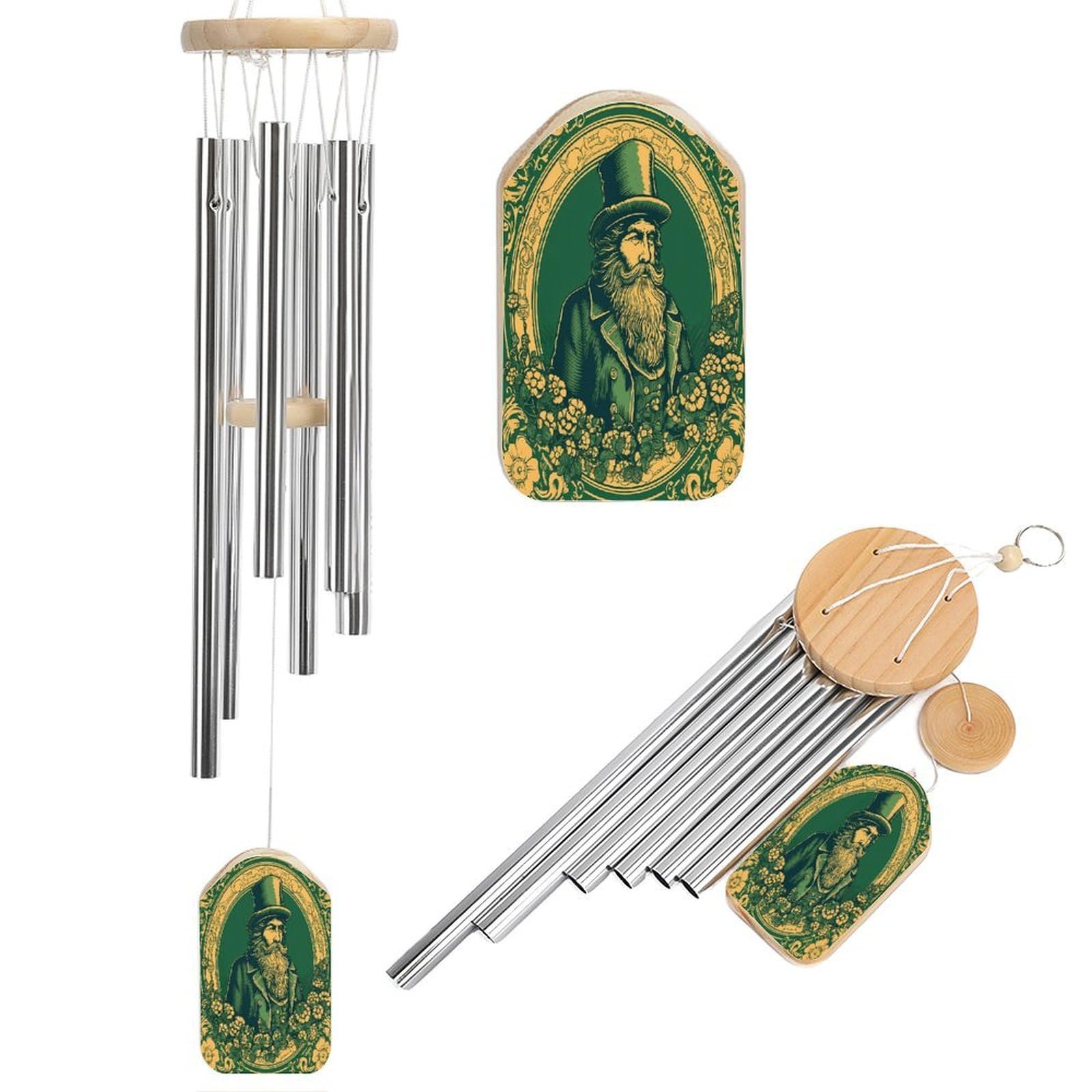 Btcowzrv Style Hand Drawn Characters Wind Chimes For Outside, Hanging Windchimes With 6 Aluminum Tubes, Memorial Wind Chime For Patio Backyard Garden And Outdoor Decor