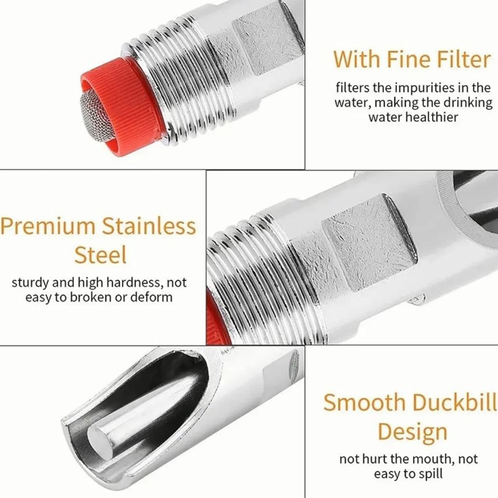 Abreuvoir Automatique Porc, Lot de 10 Mangeoires à Eau Réglable en Acier Inoxydable, Tétine Anti-Fuite pour Porcelet et Porc Adulte, Élevage Porcin Professionnel, Ferme, Porcheri