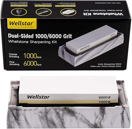 Miniatura 8 de Kit de piedra para afilar cuchillos, piedra de afilar de doble cara de grano 10006000 con guía de ángulosoporte base antideslizante, piedra de