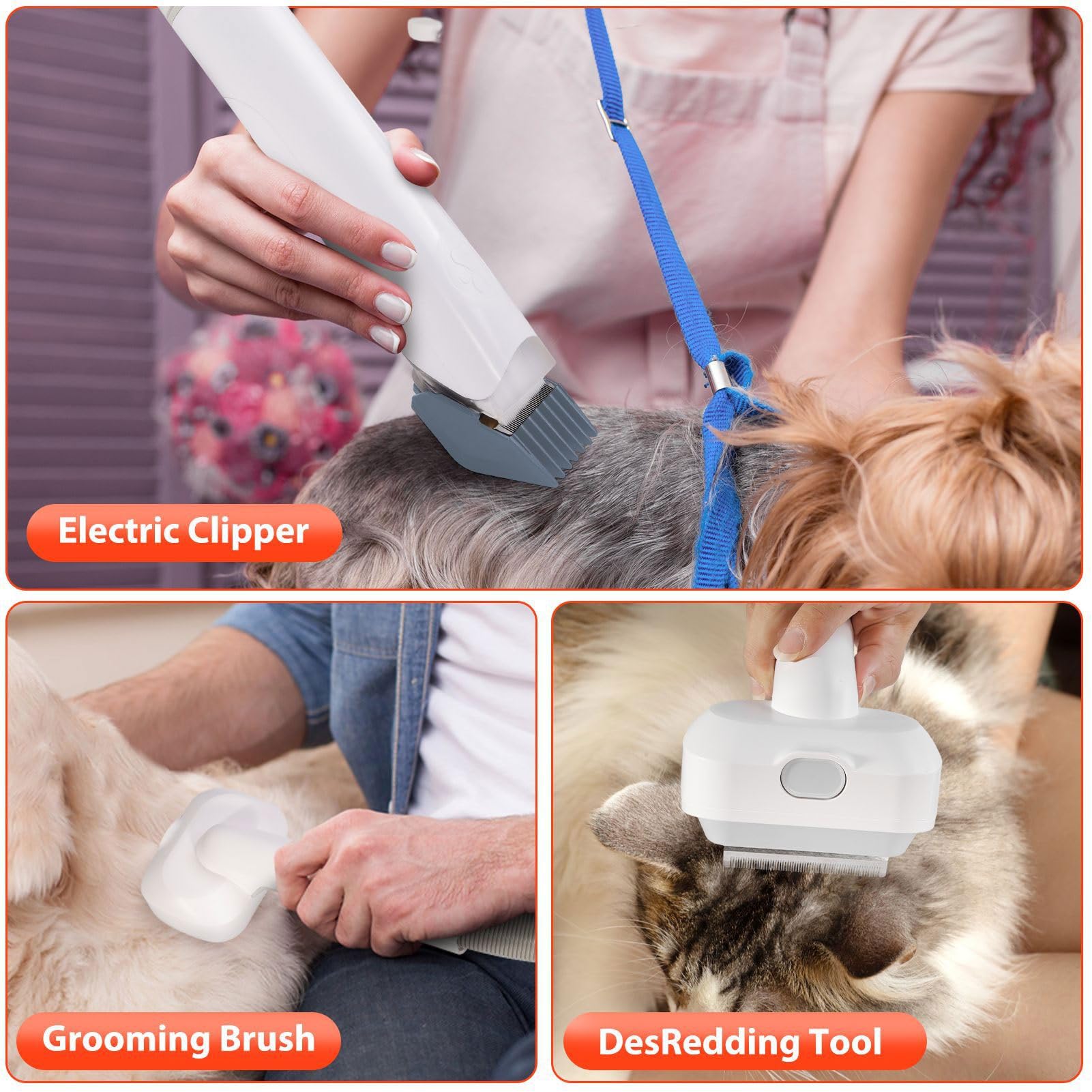 Herramienta de Eliminación de Pelo Mascotas Ajustable para Removedor Pelo Mascotas Multifuncional, Dispositivo Aseo Versátil para Limpieza Casas Gatos y Perros, Cepillo Eliminación Eficiente