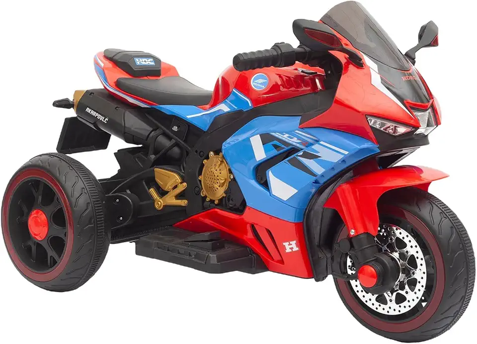 Bang Toys - Moto Elétrica Infantil Edge Titan 12V - com Luzes de LED, Sons, Entrada USB/MP3, Bluetooth e Acelerador no Pedal - Suporta até 25kg - Cor Vermelho