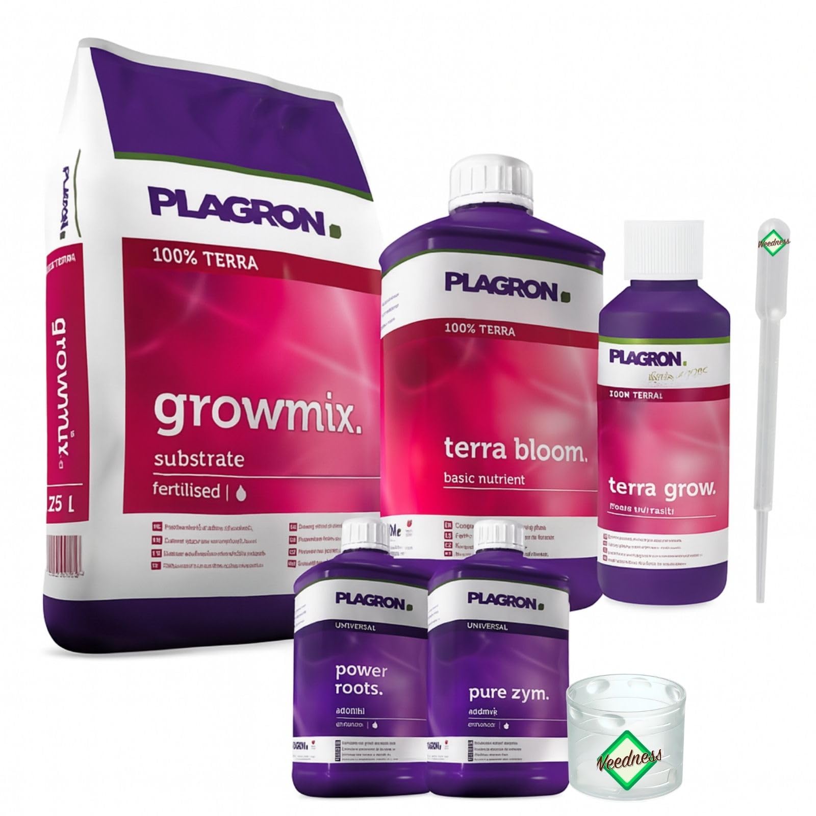 Weedness Plagron Growmix 50 L Set Premium – Engrais terreau premium enrichi