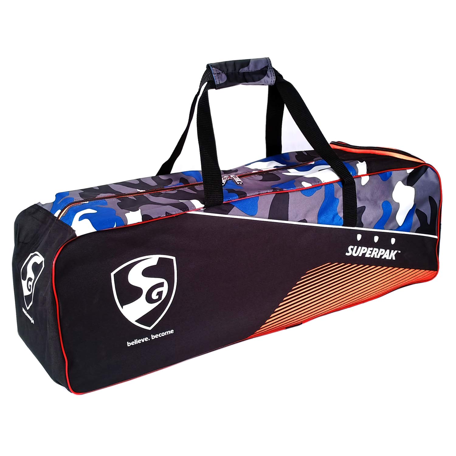 SG Superpak Cricket Kit Bag (Black/Camo Blue/Orange) (B084Z3ZG5C) Amazon Price History, Amazon Price Tracker