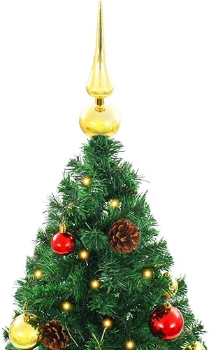 Miniatura 8 de Árbol de Navidad artificial LED artificial con bolas y decoraciones LED para decoración de Navidad, verde Navidad, 59.1 pulgadas, crea un ambiente