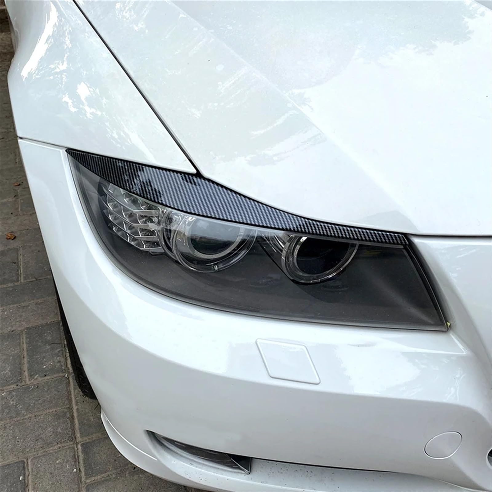 Sopracciglio Faro Auto Per BMW Serie 3 E90 E91 2005 2006 2007 2008 2009 2010 2011 ABS Gloss Nero Faro Sopracciglia Palpebra Berlina/Touring 2 Pezzi Faro Palpebra Auto Palpebra