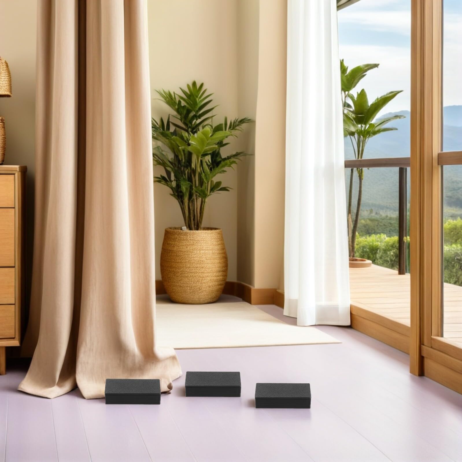YARNOW Poids Magnétiques pour Rideaux Extérieurs 5 Pièces en Plastique Noir | Résistants au Vent, Installation Facile, pour Rideaux de Bain, Drapeaux de Jardin, Nappes