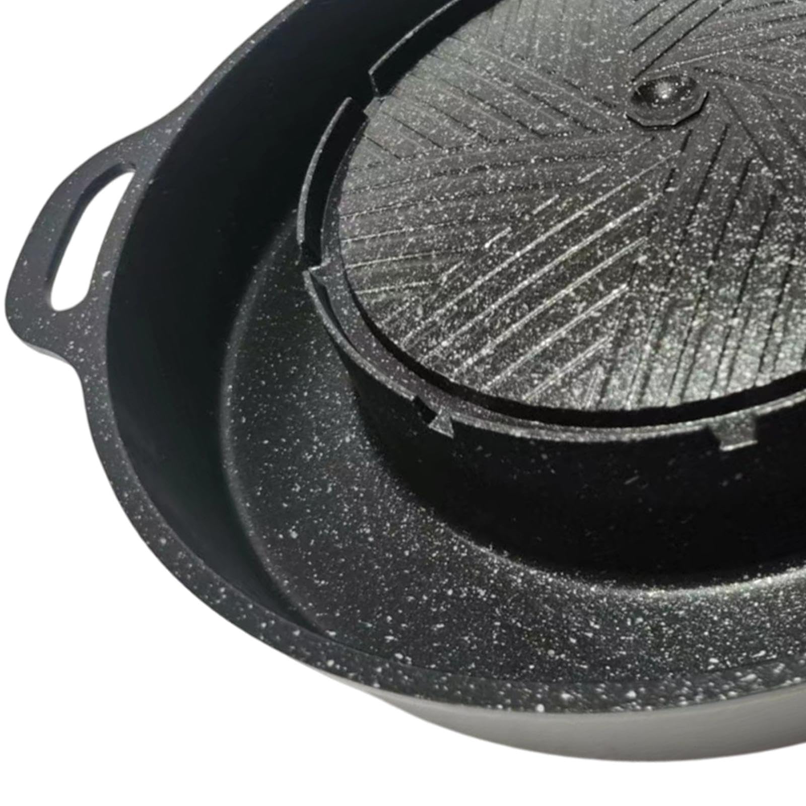 F Fityle 2 in 1, Koreanischer BBQ-Hotpot und Grill, Kochgerät, Grillplatte für Camping, Gartenparty, Indoor, Outdoor, Zuhause, S