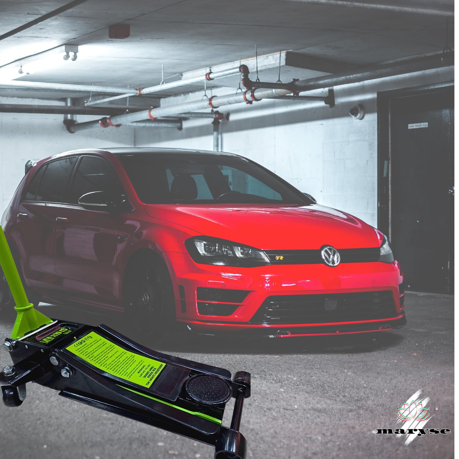 Cric Sollevatore Idraulico Professionale 5 Tonnellate (5000 Kg) | Martinetto a Carrello Robusto con Doppio Pistone Rapido | 2 Ruote Bidirezionali per Manovre Facili | Ideale per Auto, SUV, Furgoni