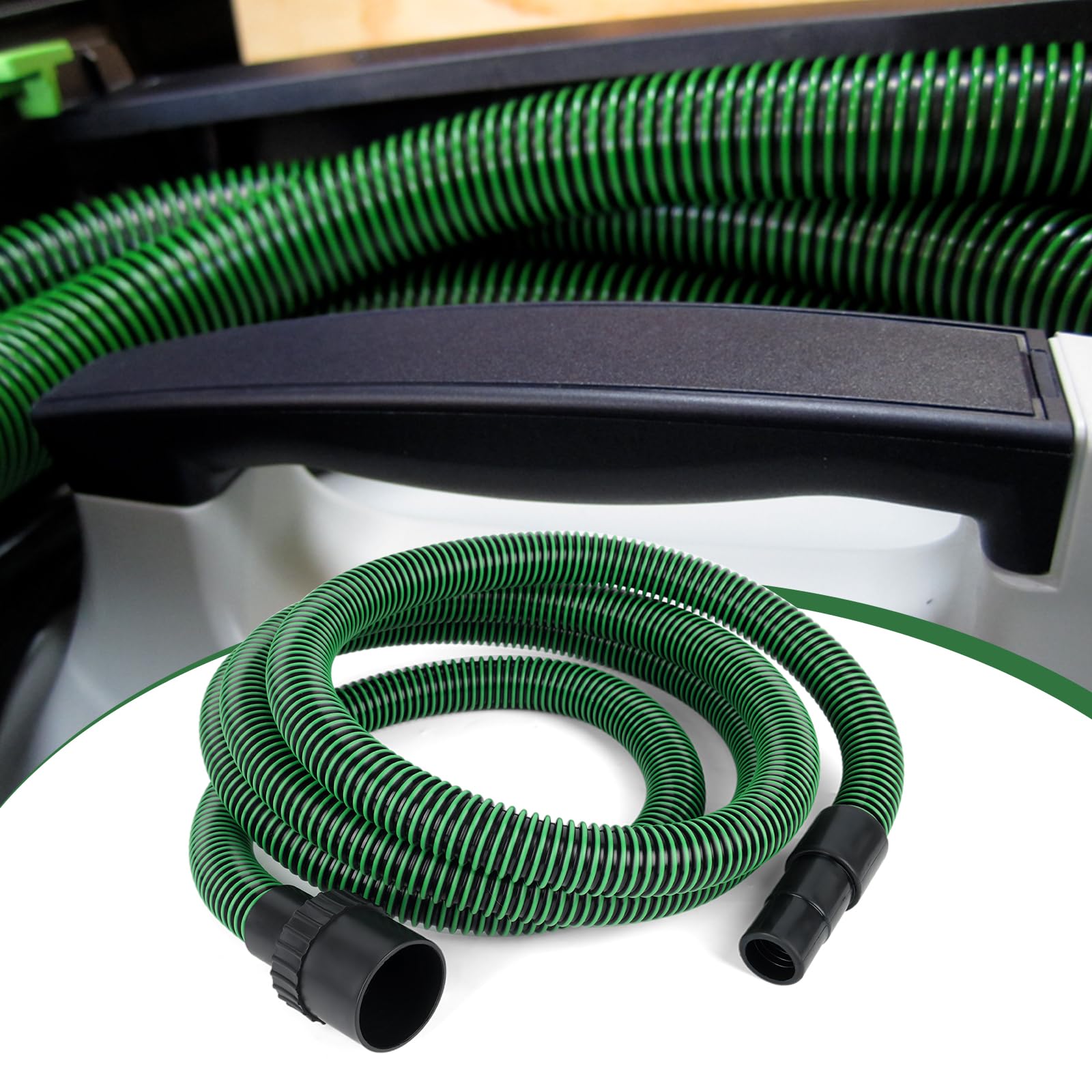 Manguera de Aspiración de Polvo de 5 m con Funda Protectora Compatible con Festool CT 26/36/48, CT 15/25, CT MINI y CT MIDI desde 2019, Manguera EVA D27 (Ø35 mm) con Funda Protectora para Lijadoras