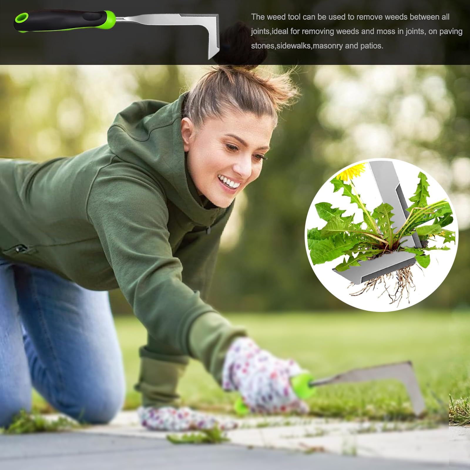Strumento per la rimozione delle erbacce a mano da 2 pezzi da 40 cm con manico, acciaio al manganese, strumento per diserbo da giardino a 4 denti | Leroy Merlin