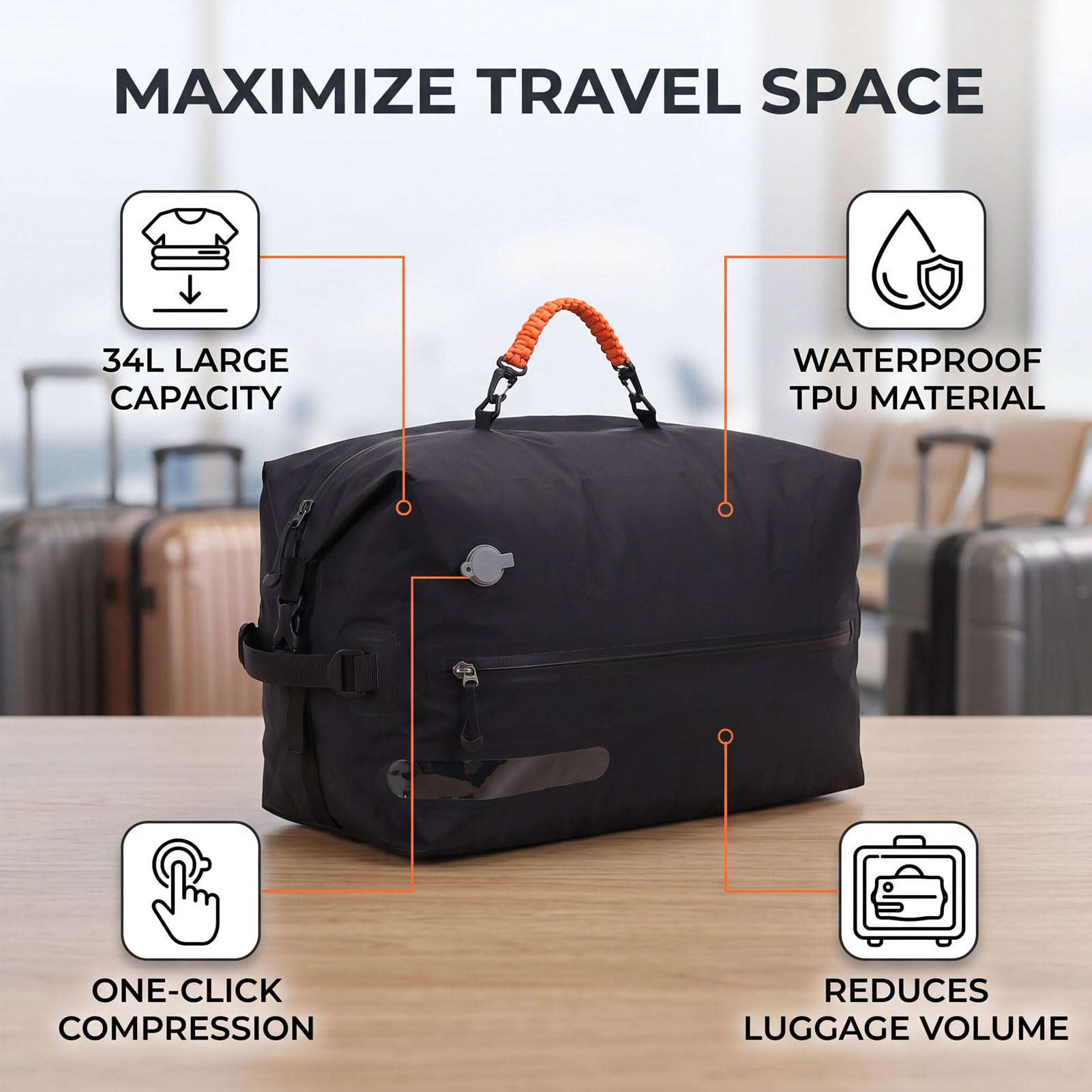 Bolsa de Compresión Al Vacío, Bolsa Hermética con Sellado de Aire