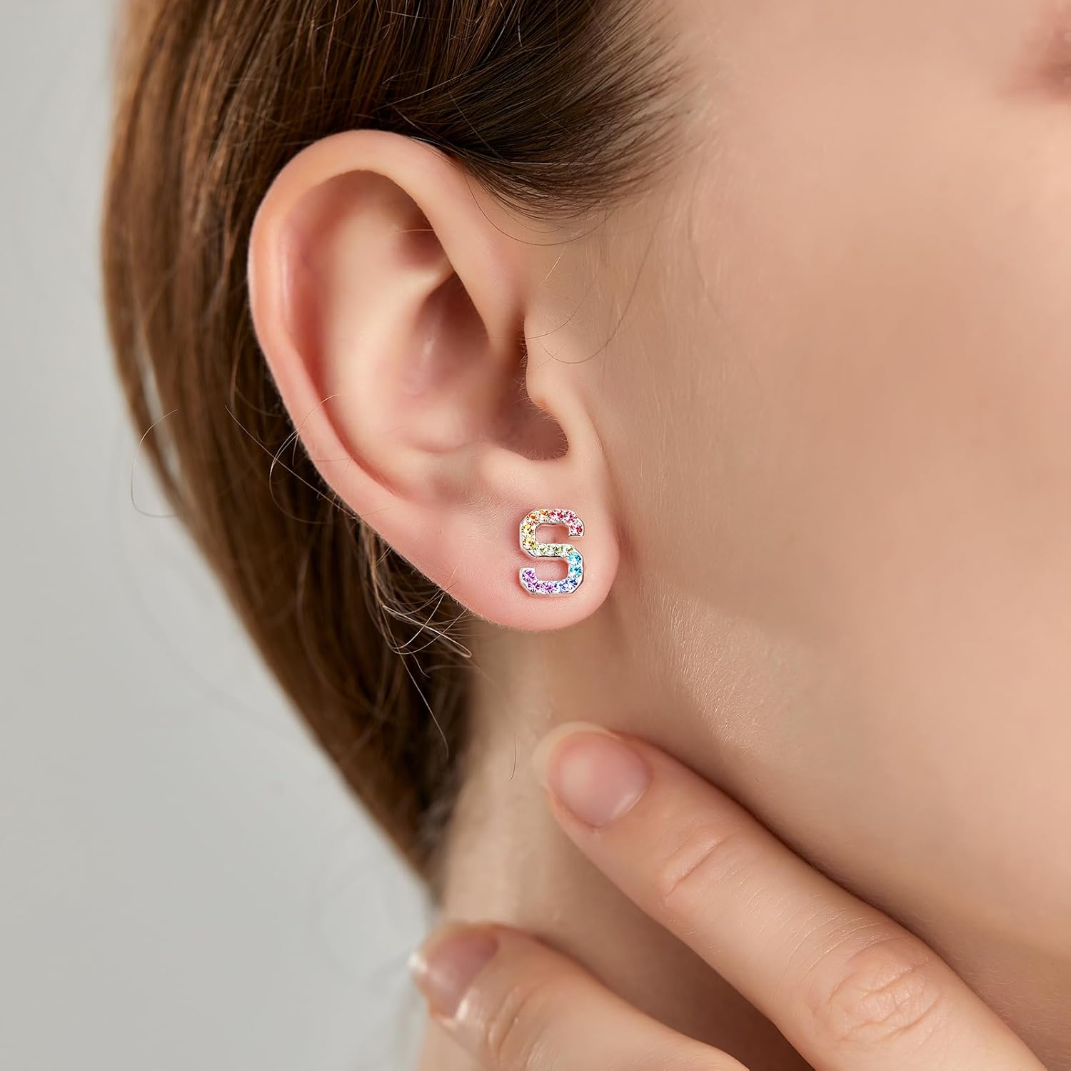 Women Initial Letter Stud Earrings,Alphabet Number Earrings Gifts Jewelry for Women - Image 2