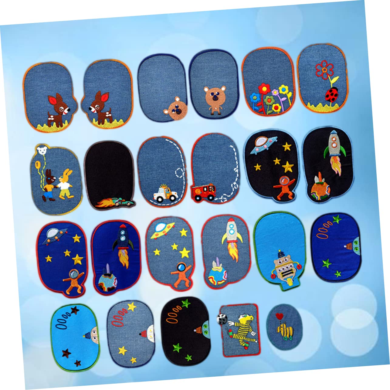 Operitacx 46pezzi Toppe Adesive Ricamate Per Jeans Giubbotti e Borse Patch Per Decorazioni Riparazioni e Creativi Per Abbigliamento Infantile e Adulti