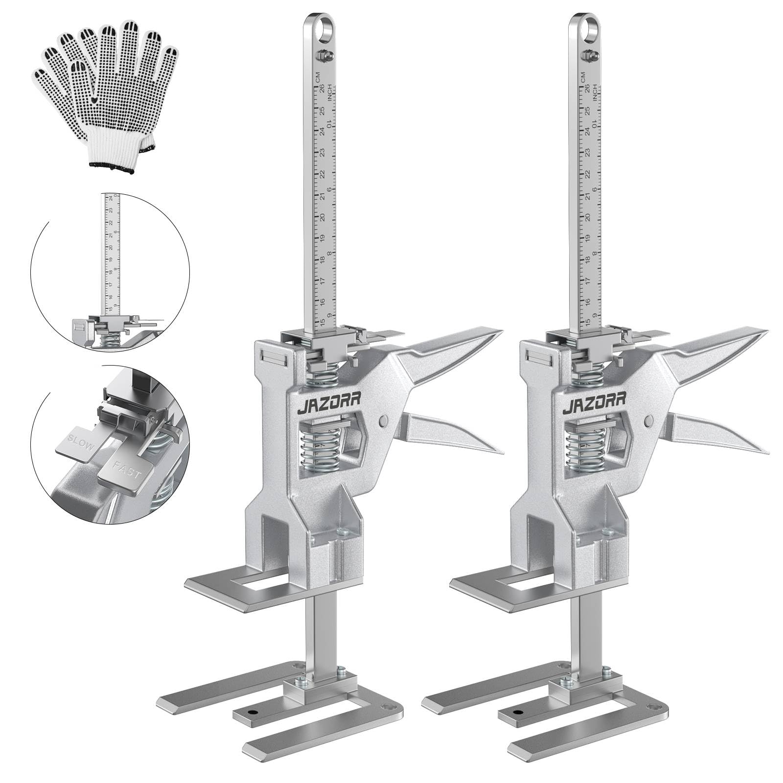 2Pcs Multi-Function Furniture Lifter Jack, 440LB Load Capacity with Slow/Fast Descent Control, Labor Saving Arm Tool for Lifting Door Panels, Wall Tile Locator, Cabinet Board — Amazon image 11