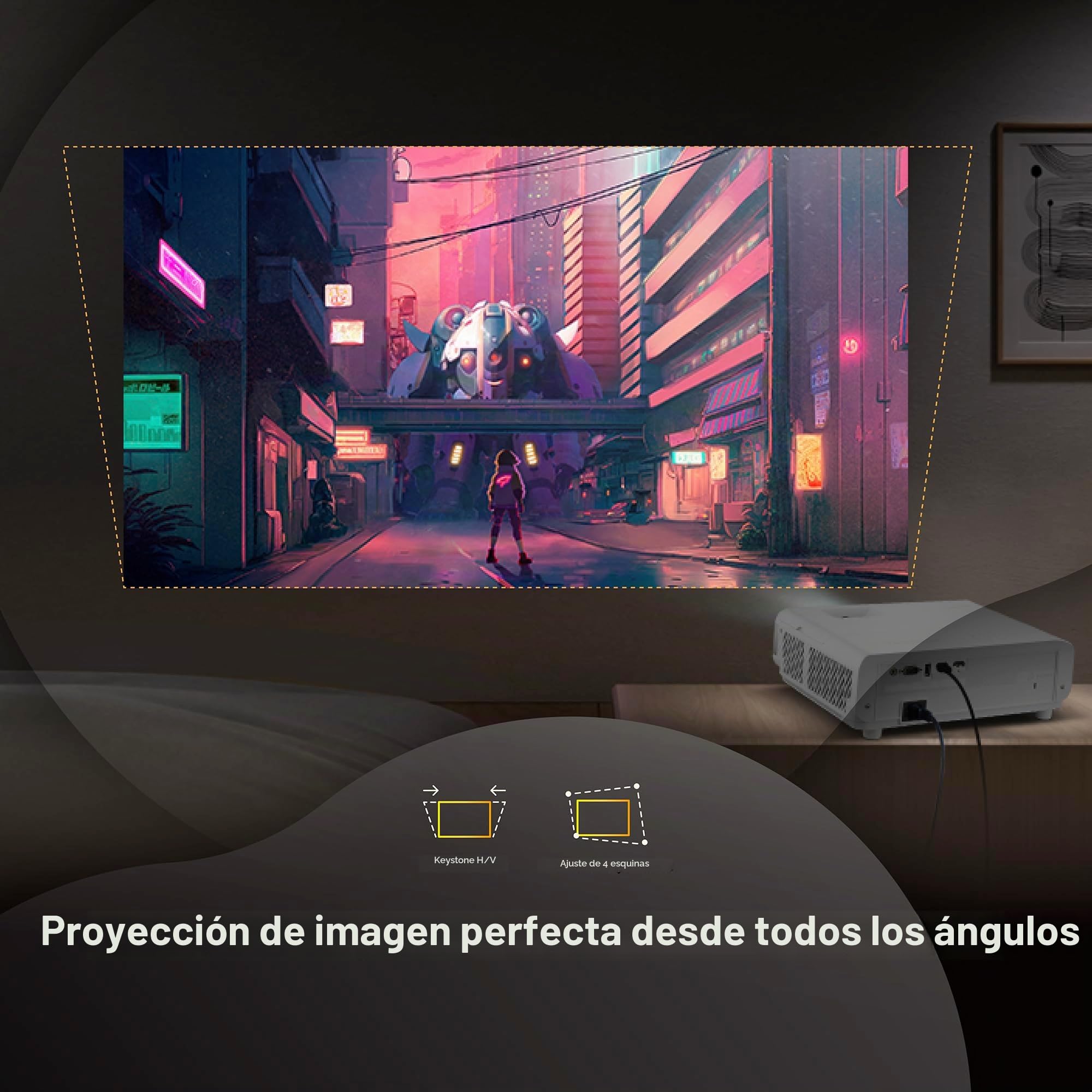 ViewSonic LX750-4K Proyector 4K real con Google TV integrado, 4000 lúmenes ANSI, HDR y HLG, zoom óptico de 1.3X, retardo de entrada de 2.9 ms, Keystone automático H/V, proyector láser para cine en