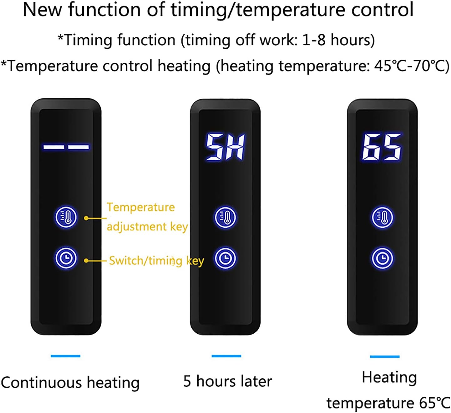 Towel Warmer, Electric Heated Towel Rack with Timer, 304 Stainless Steel Heated Towel Rail Wall Mounted 5 Bars Waterproof Bath Towel Heater, 80×60×12cm,Black,Hardwired